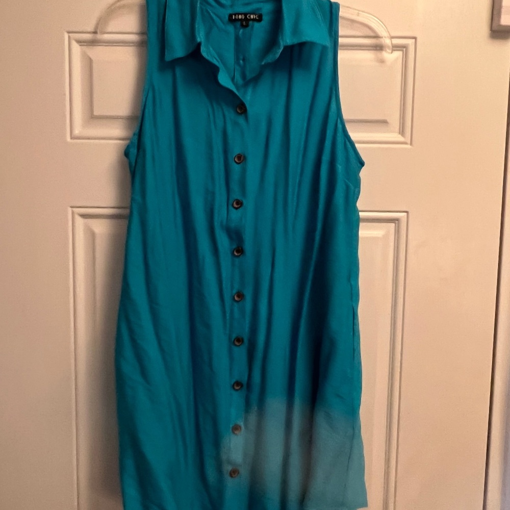 Turquoise Boho Chic Long Top/Short Dress